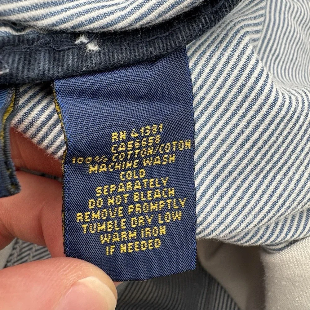 Polo Ralph Lauren Men's Pinstripe Cargo Shorts Blue White Cotton Size 36